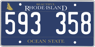 RI license plate 593358