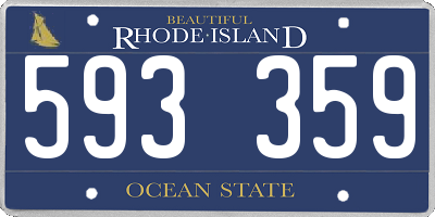 RI license plate 593359