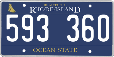 RI license plate 593360