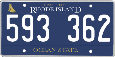 RI license plate 593362