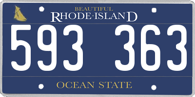 RI license plate 593363