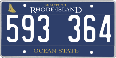 RI license plate 593364