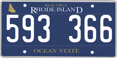 RI license plate 593366