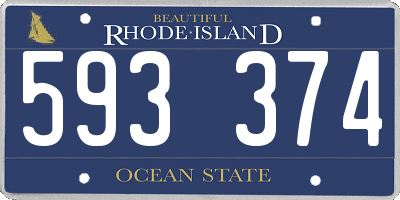 RI license plate 593374