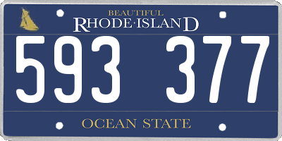 RI license plate 593377