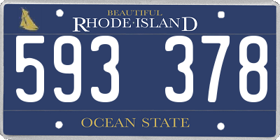 RI license plate 593378