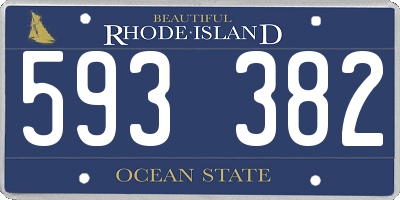 RI license plate 593382