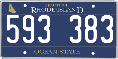 RI license plate 593383