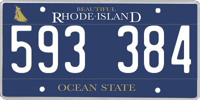 RI license plate 593384