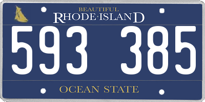 RI license plate 593385