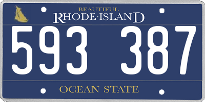 RI license plate 593387
