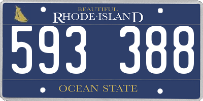 RI license plate 593388