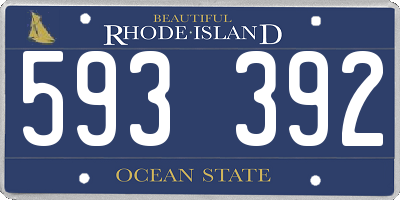RI license plate 593392