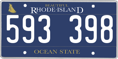 RI license plate 593398