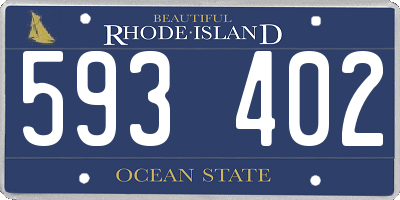 RI license plate 593402