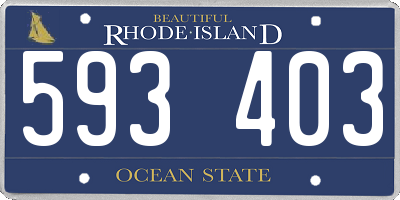 RI license plate 593403