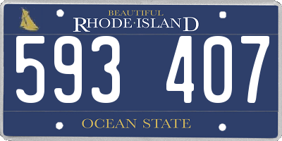 RI license plate 593407