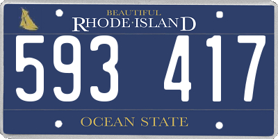 RI license plate 593417