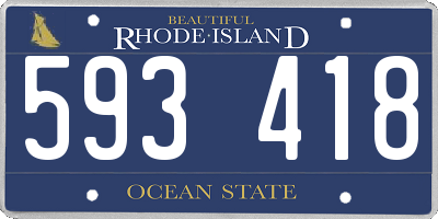 RI license plate 593418
