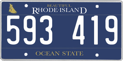 RI license plate 593419