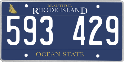 RI license plate 593429