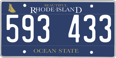 RI license plate 593433
