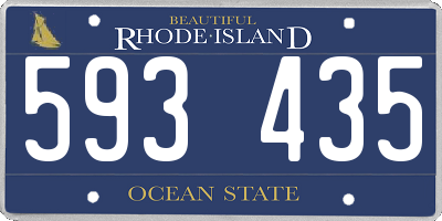 RI license plate 593435