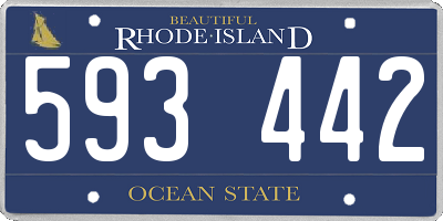 RI license plate 593442