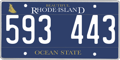 RI license plate 593443