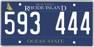 RI license plate 593444