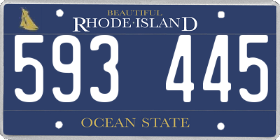RI license plate 593445