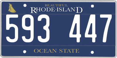 RI license plate 593447