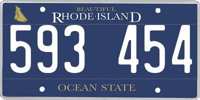 RI license plate 593454