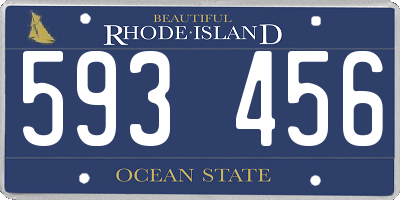 RI license plate 593456