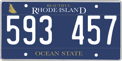 RI license plate 593457