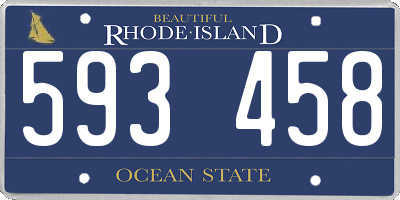 RI license plate 593458