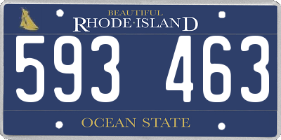 RI license plate 593463