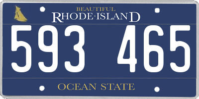 RI license plate 593465