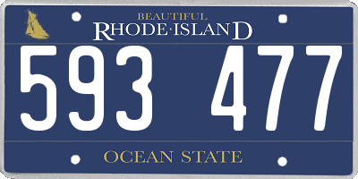 RI license plate 593477