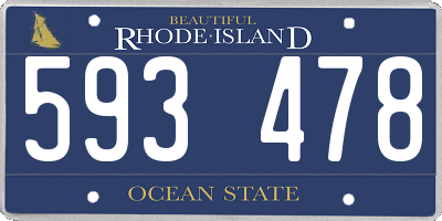 RI license plate 593478