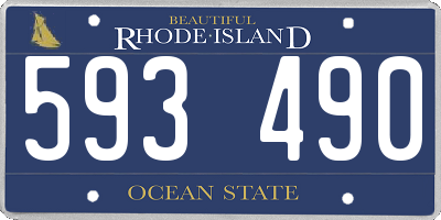 RI license plate 593490