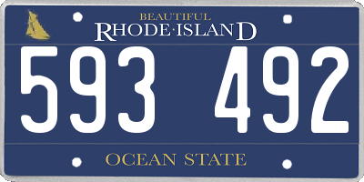 RI license plate 593492