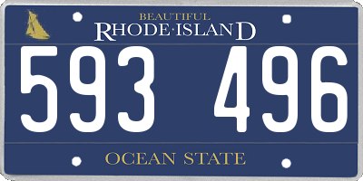 RI license plate 593496