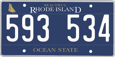 RI license plate 593534