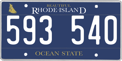 RI license plate 593540