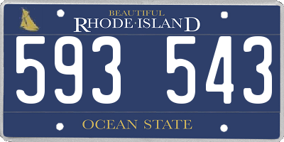 RI license plate 593543