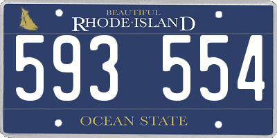 RI license plate 593554