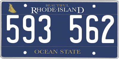 RI license plate 593562