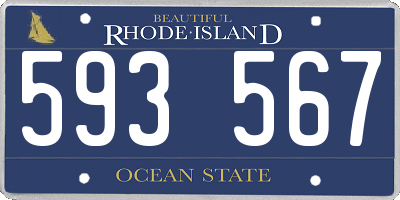 RI license plate 593567