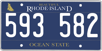 RI license plate 593582
